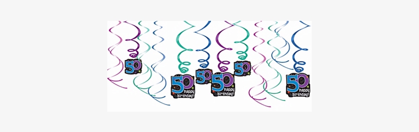 50th Birthday Swirl Decorations - Movie Foil Swirl Hanging Decorations (each), transparent png download
