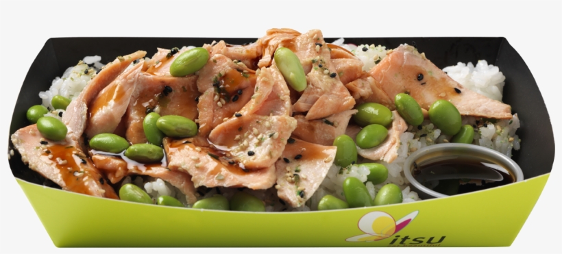 Salmon Teriyaki ' On A Bed' Side View Copy - Chicken Teriyaki On A Bed Itsu, transparent png download