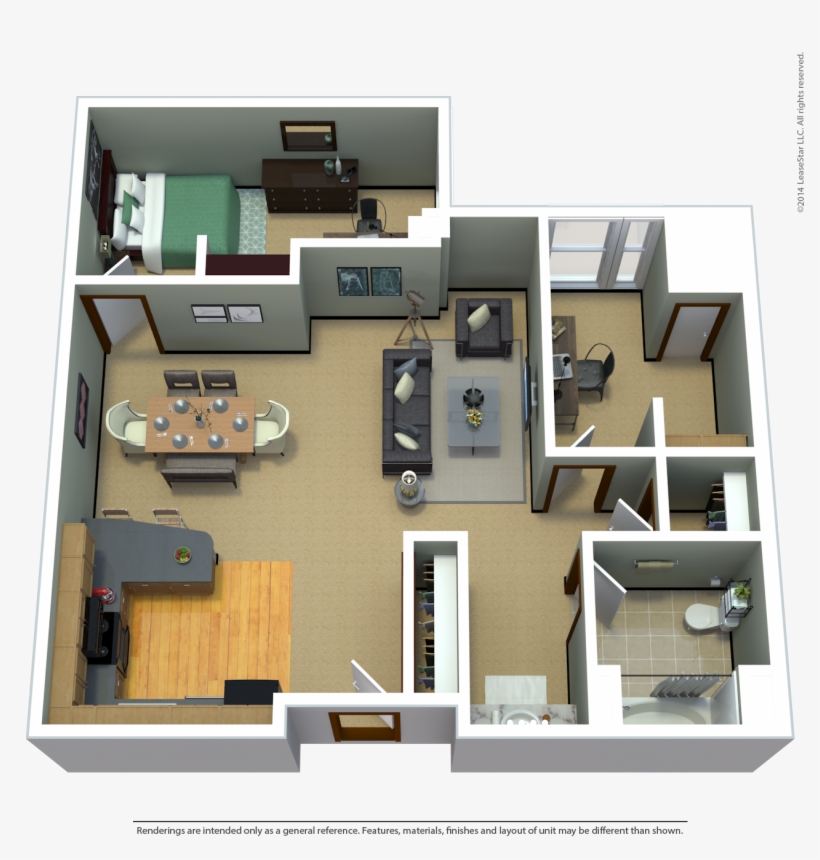 1 Bed 1 Bath Den - 1 Bed And Den, transparent png download