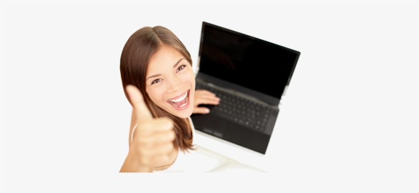 Happy Laptop Woman, transparent png download