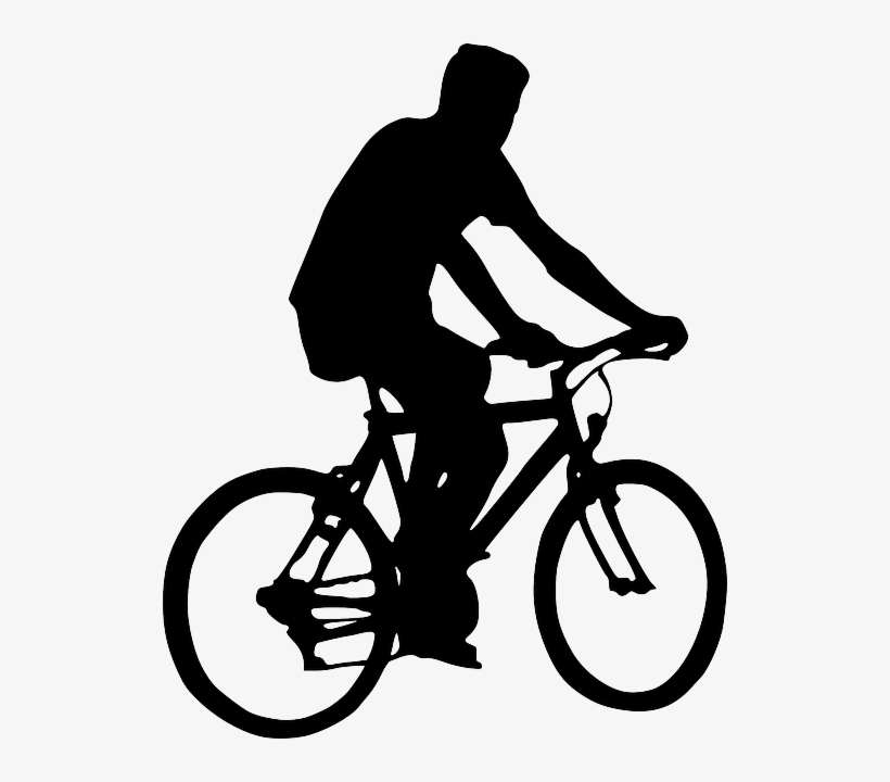 Bicyclist-36874 - Person On Bike Silhouette, transparent png download