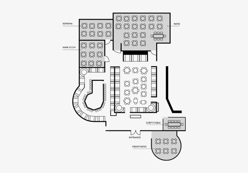 Seasons 52 Private Dining Floorplan For The Orlando - Seasons 52 Floor Plan, transparent png download
