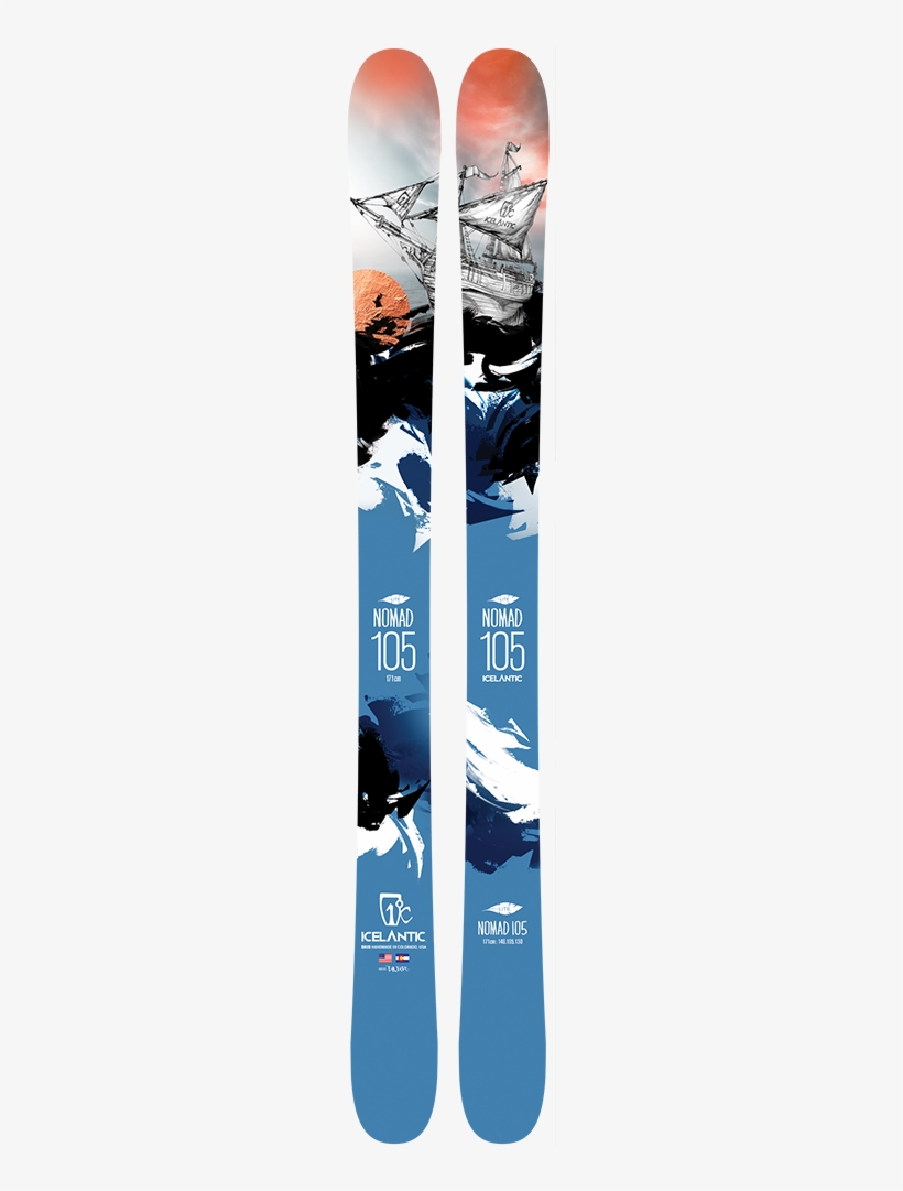 Icelantic Nomad 105 Lite Skis 2017-2018 - Icelantic Nomad 105 Lite Ski, transparent png download