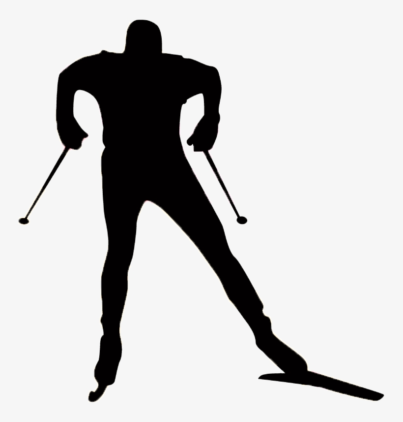 Cross Country Skier Silhouette At Getdrawings - Ski Silhouette Png, transparent png download