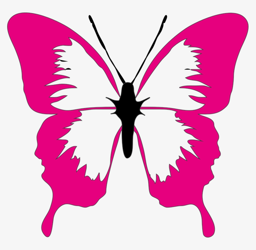 Lime Green Butterfly Clipart 5 By Richard - Butterfly Clip Art Pink, transparent png download