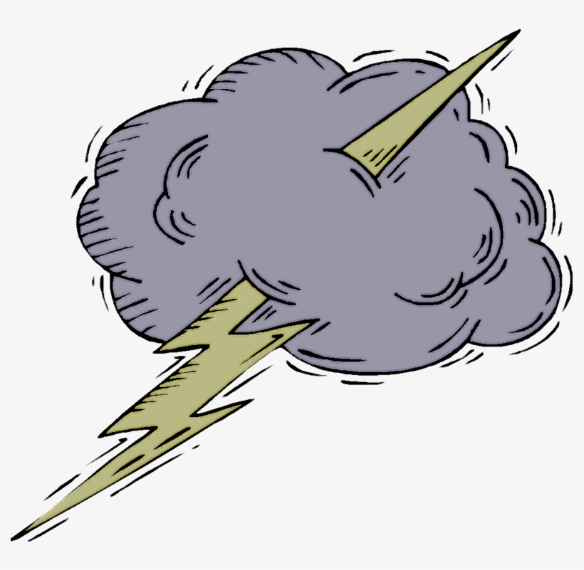 Lightning Clipart Hurricane - Nube Con Trueno Png, transparent png download
