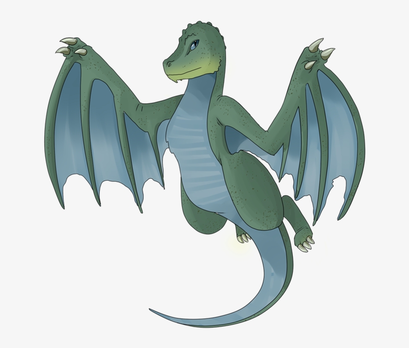 Cute Blue Dragon Stock Vector - Clip Art Flying Dragon, transparent png download