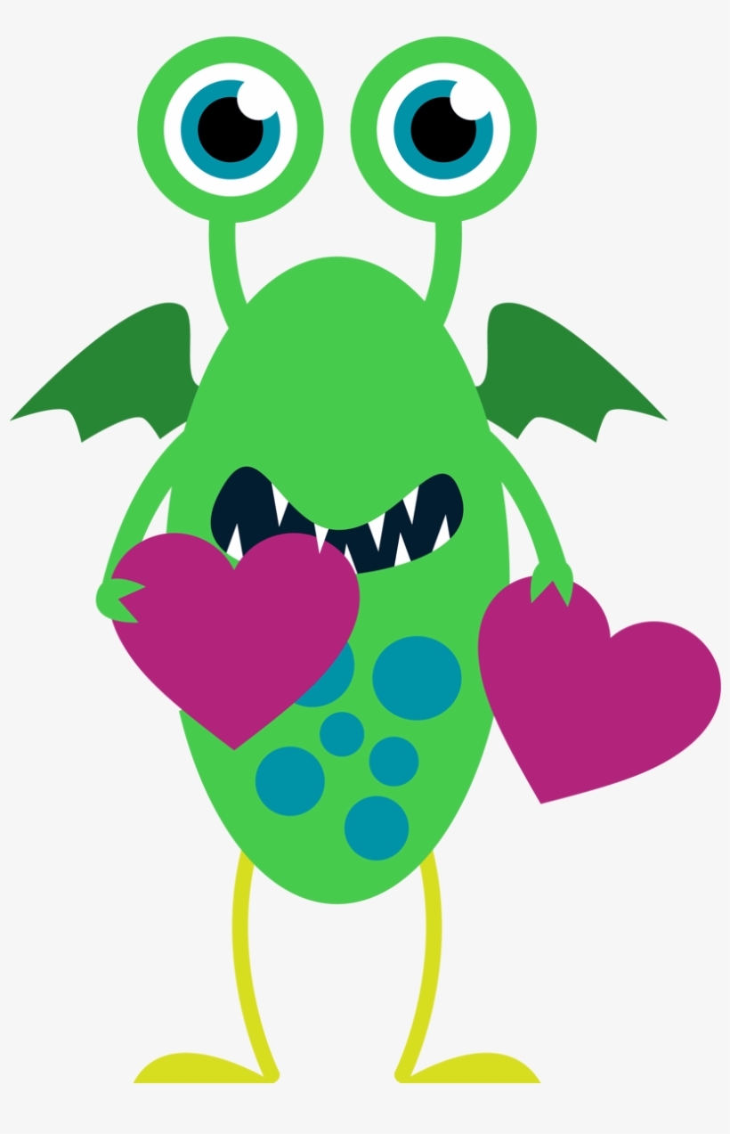 Monster Clipart Valentines Day - Monstruos Infantiles, transparent png download