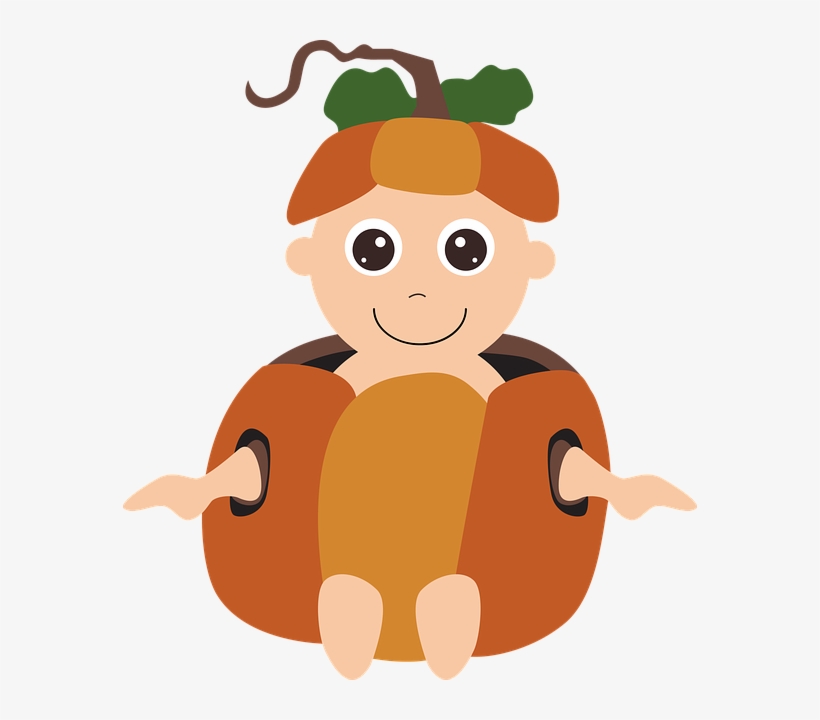 Baby In Pumpkin Clip Art, transparent png download