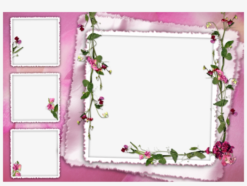 Moldura Para Banner Png - Flowers Frame, transparent png download
