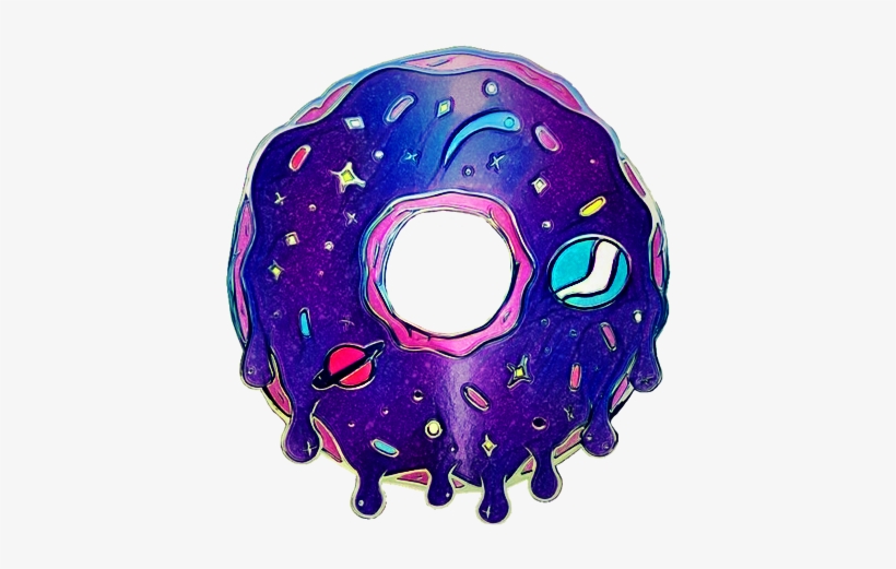 Donut Galaxy Planets Dessert Sticker Freetoedit - Doughnut, transparent png download