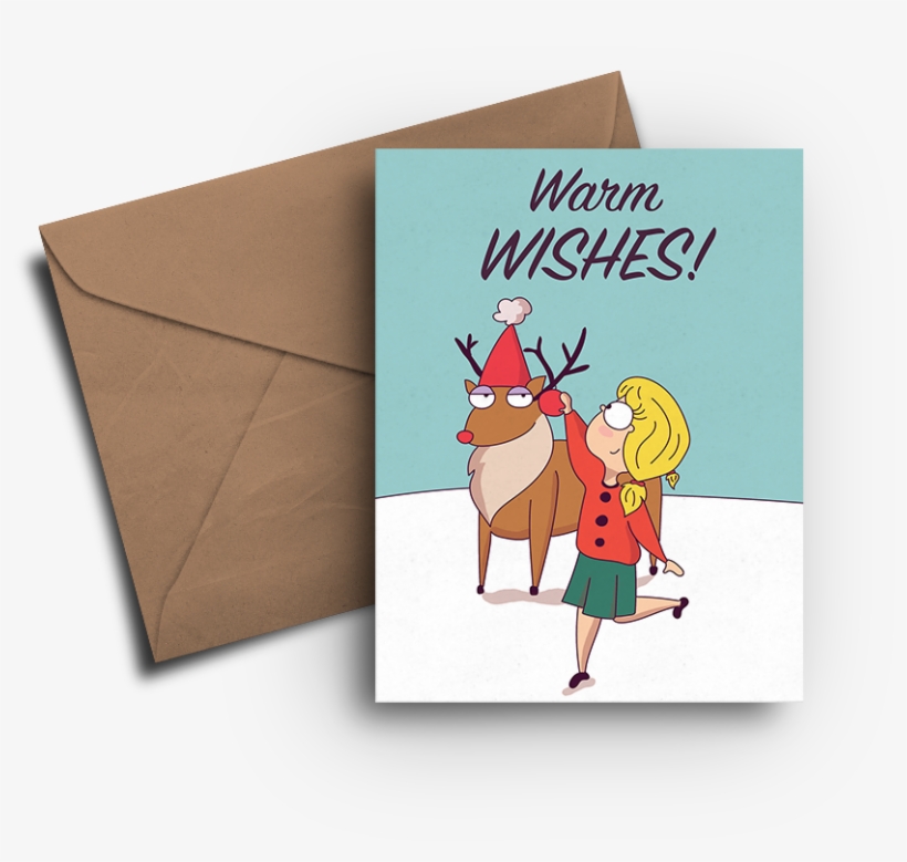 Reindeer Christmas Greeting Card - Land O Lakes, transparent png download