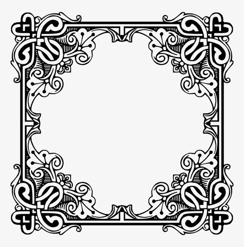 Picture Frames Engraving Antique Retro Style Drawing - Vintage Framed Black And White Design, transparent png download