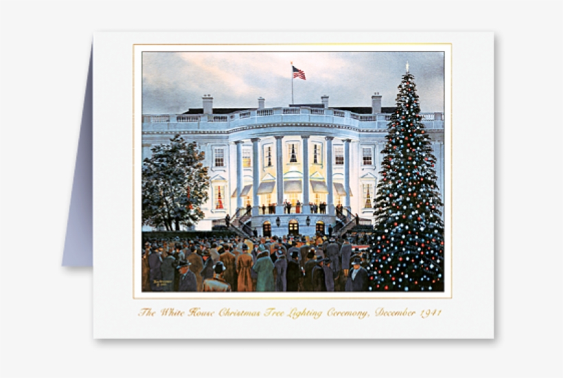 1941 Christmas Card - White House Christmas Tree Lighting Ceremony December, transparent png download