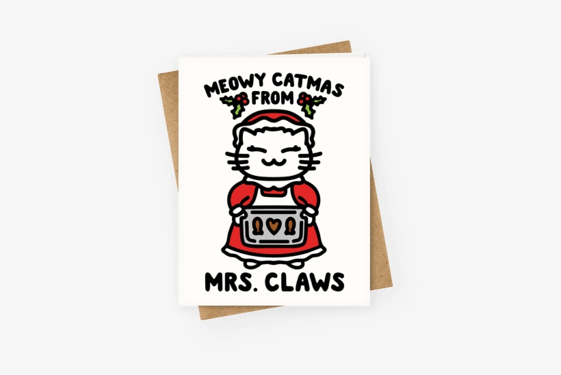 Meowy Catmas From Mrs - Greeting Card, transparent png download