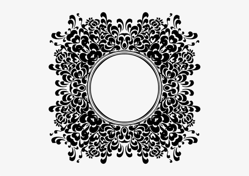 Vintage Floral Pattern Black And White Png - Vintage Black And White Kiss Design, transparent png download