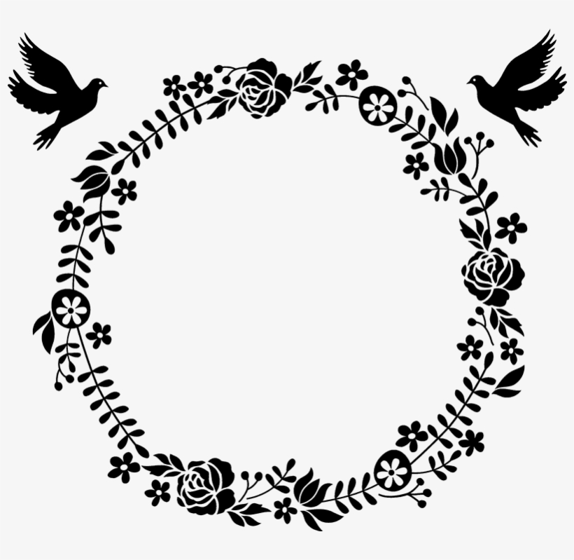 Wreath With Doves Rubber Stamp - Stamps Wedding, transparent png download
