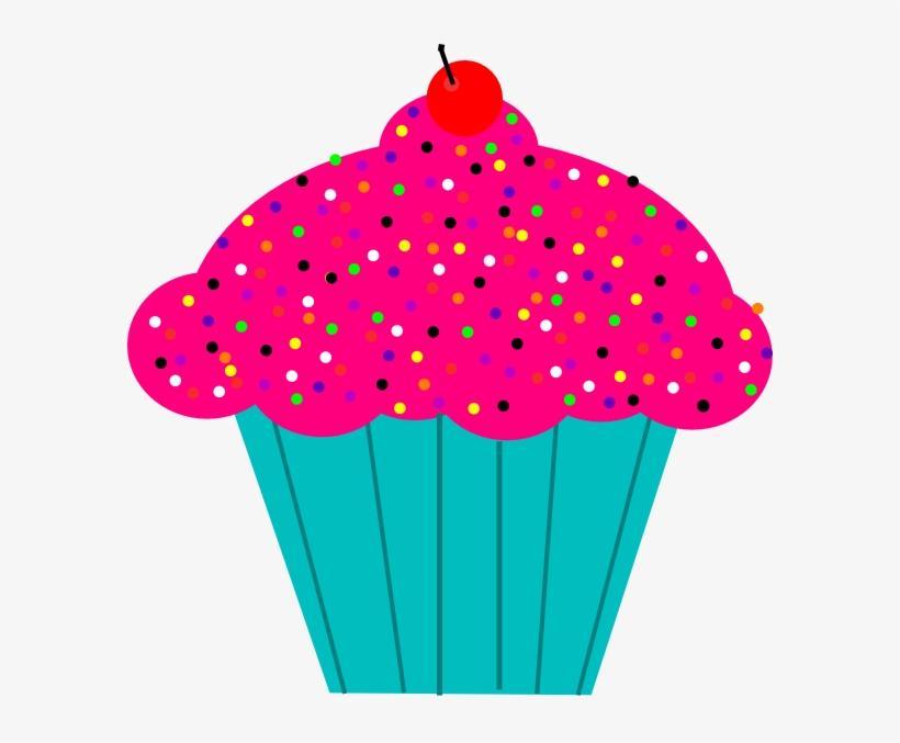 Frosting Clipart Pink Cupcake - Cupcake Clip Art Pink, transparent png download