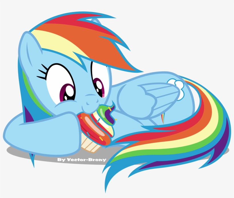 Statistics - Rainbow Dash Eating A Cupcake, transparent png download