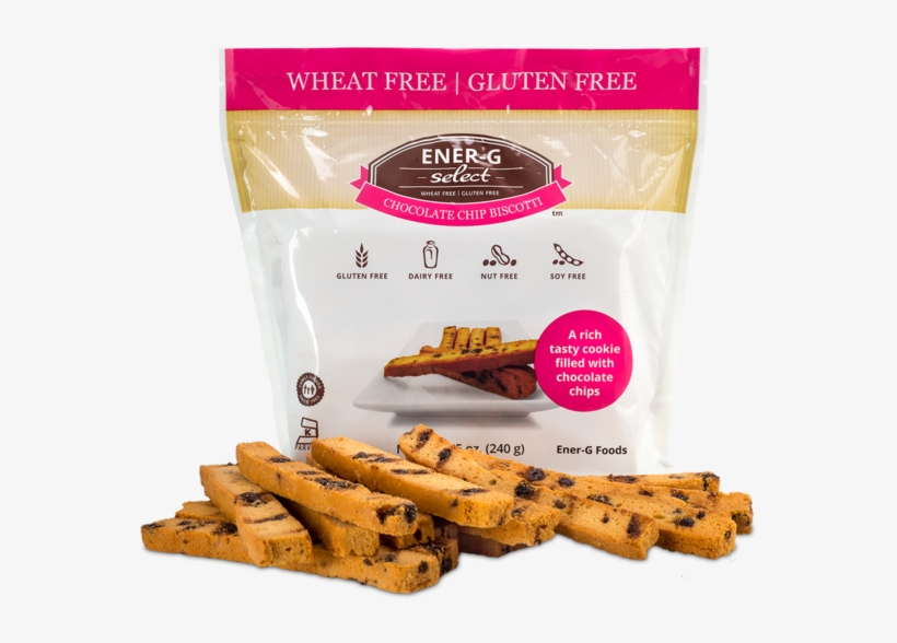 Ener-g Select Chocolate Chip Biscotti - Ener-g - Select Biscotti Chocolate Chip - 8.5 Oz., transparent png download