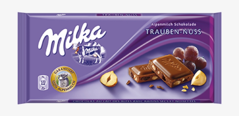 Milka Raisins And Hazelnuts, transparent png download