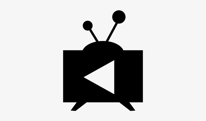 Vintage Television With Play Sign Vector - Silueta De Televisor Png, transparent png download
