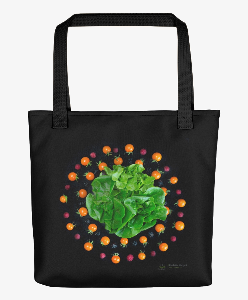 Tote Bag, Lettuce, Tomatoes And Blackberries Mandala - Handbag, transparent png download