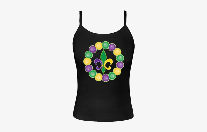 Mardi Gras Spaghetti Tank Tops With Colorful Green - Bead, transparent png download