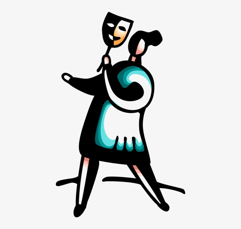 Vector Illustration Of Woman With Theatre Or Theater, transparent png download