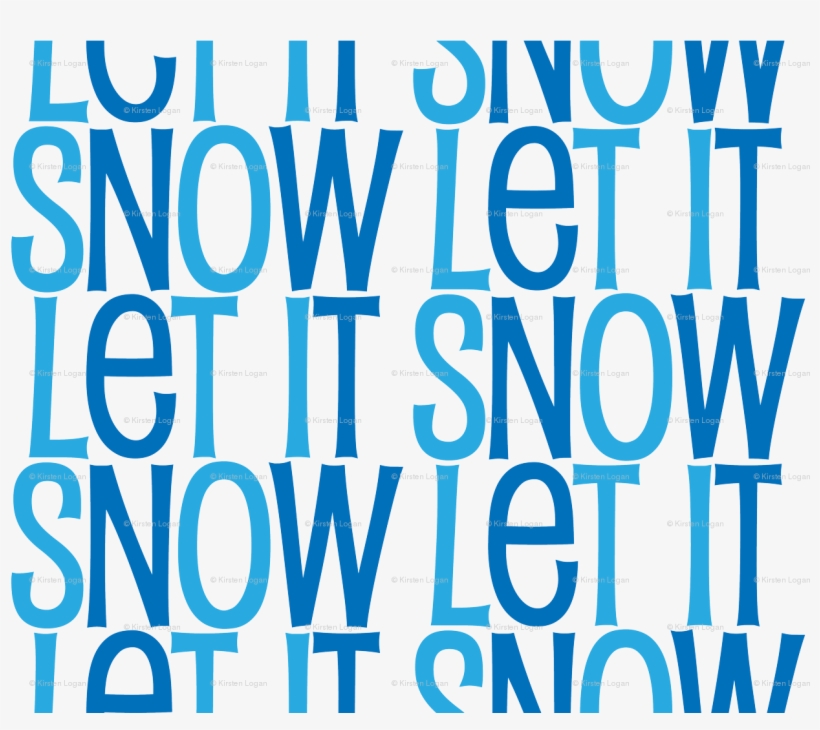 Let It Snow, Cute Winter Text Pattern With Different - Parallel, transparent png download