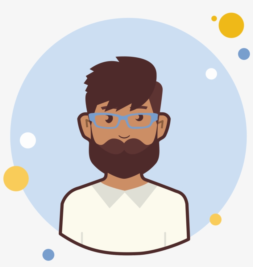 Man With Beard In Blue Glasses Icon - Icon, transparent png download
