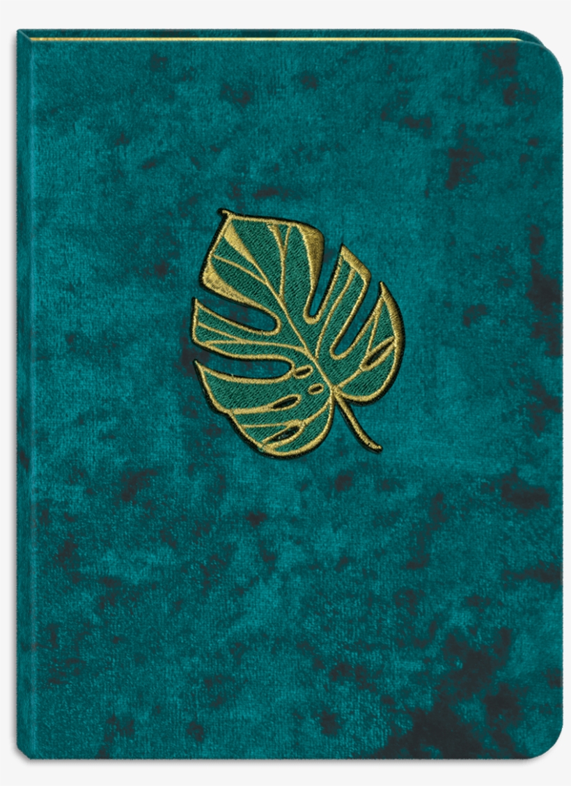 Monstera Leaf Patch Velvet Soft Cover Journal - Emblem, transparent png download