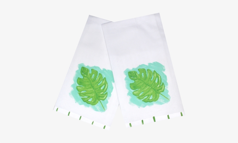 Soft 100% Cotton Kitchen Towel With Tropical Monstera - Art Paper, transparent png download