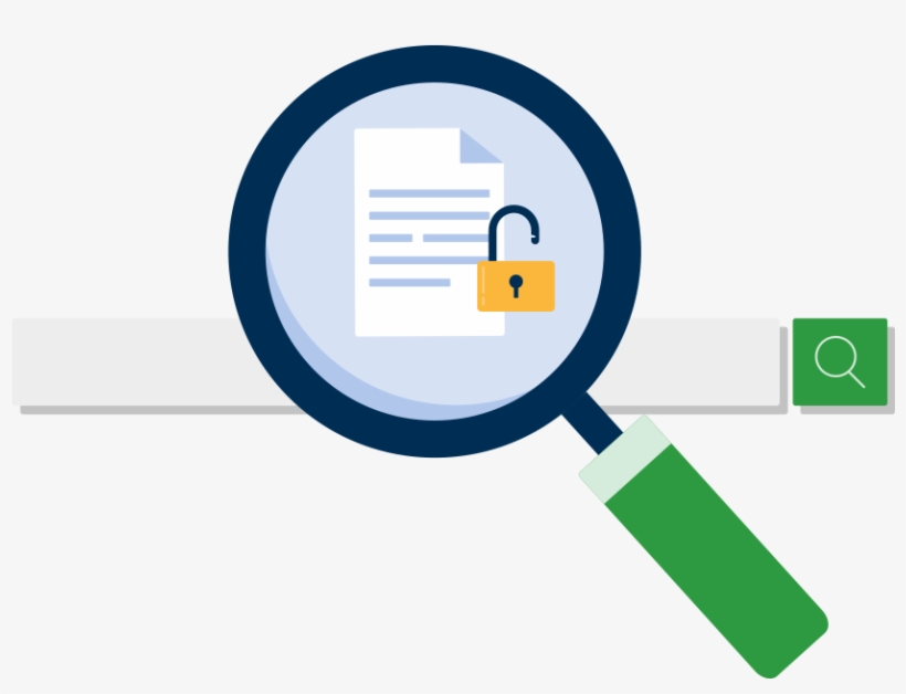 Magnifying Glass Over A Search Box And Open Access - Ebsco Discovery Service, transparent png download