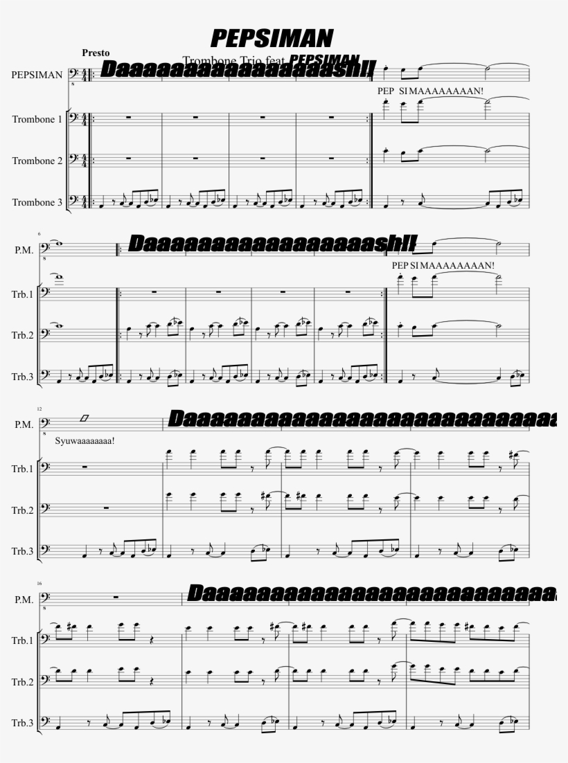 Pepsiman Sheet Music 1 Of 2 Pages - Sheet Music, transparent png download