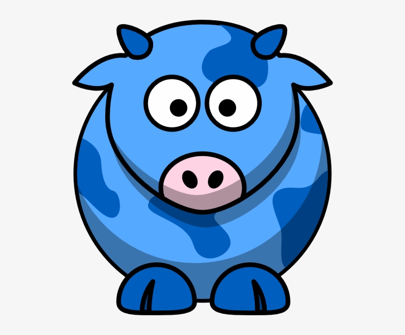 Blue Cartoon Cow, transparent png download