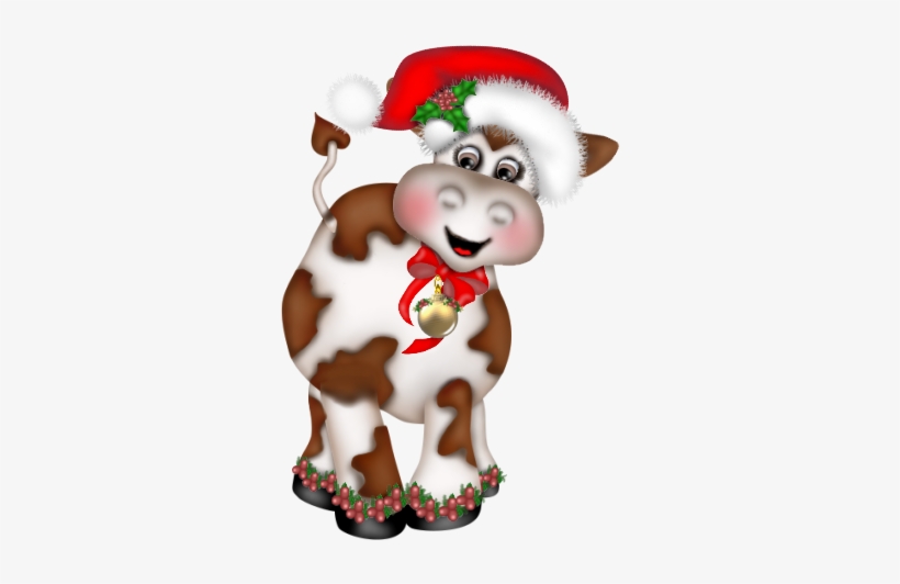 Christmas Mix, Christmas Images, Cow Png, North Pole, - Vache Noel, transparent png download