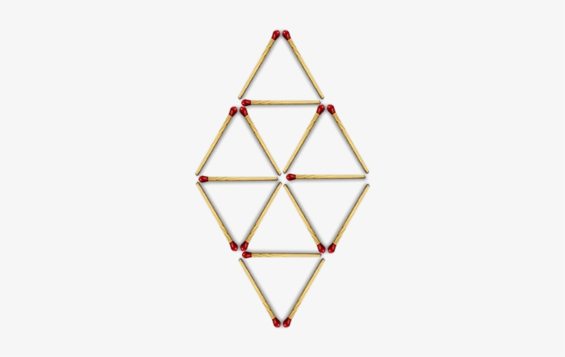 Cerillas Buscando 4 Triángulos Iguales - Formas Con Triangulos Equilateros, transparent png download