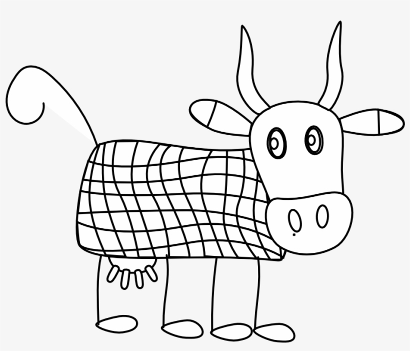 Cows Black White Line Art 3 999px 117 - Coloring Book, transparent png download