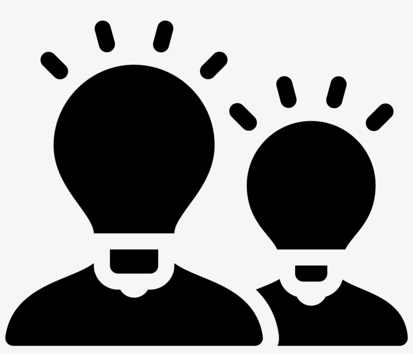 Brainstorm Filled Icon - Brainstorming Icon Black White, transparent png download