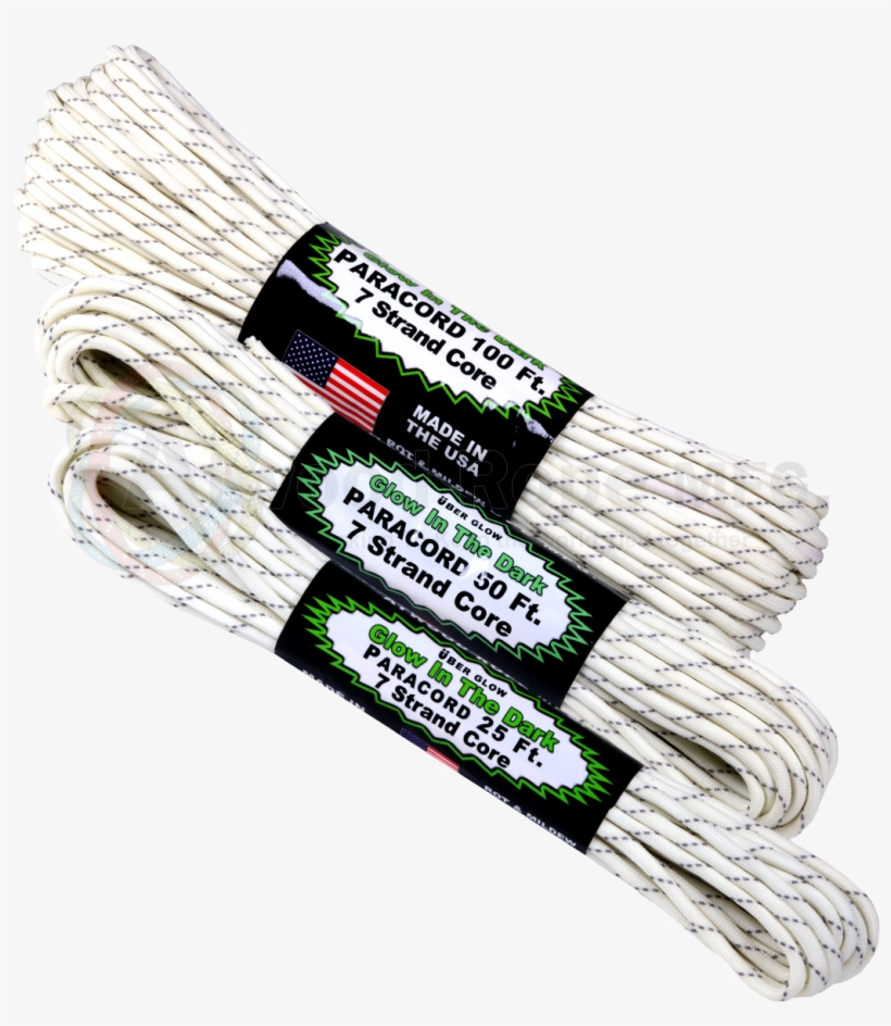 Uber Glow Reflective Paracord - Glow-in-the-dark Pc100 Type Iii Paracord 100' Made, transparent png download