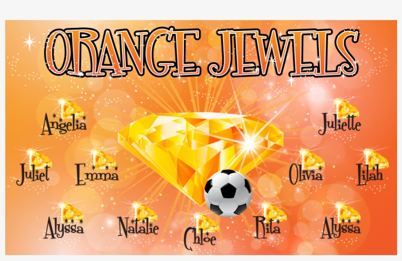 3'x5′ Vinyl Banner Orange Jewels - Futsal, transparent png download