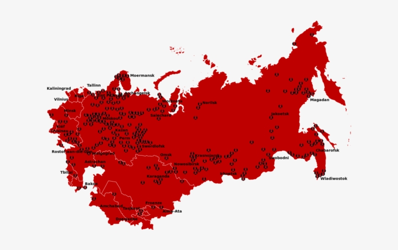 A Map Of The Gulag System - Soviet Union Flag Map, transparent png download