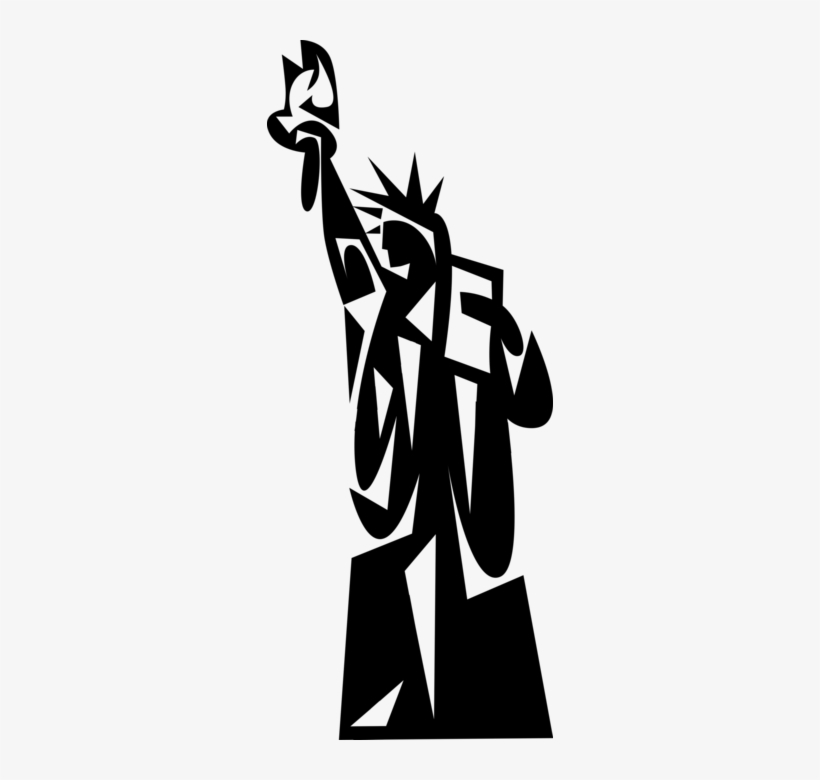 Vector Illustration Of Statue Of Liberty Colossal Neoclassical - Statue Of Liberty, transparent png download