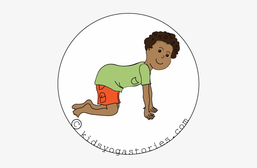 Cow Pose For Kids - Happy Baby Pose Cartoon, transparent png download