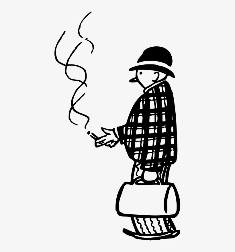 Funny Little Fumador De Cigarro - Smoking Clipart Black And White, transparent png download