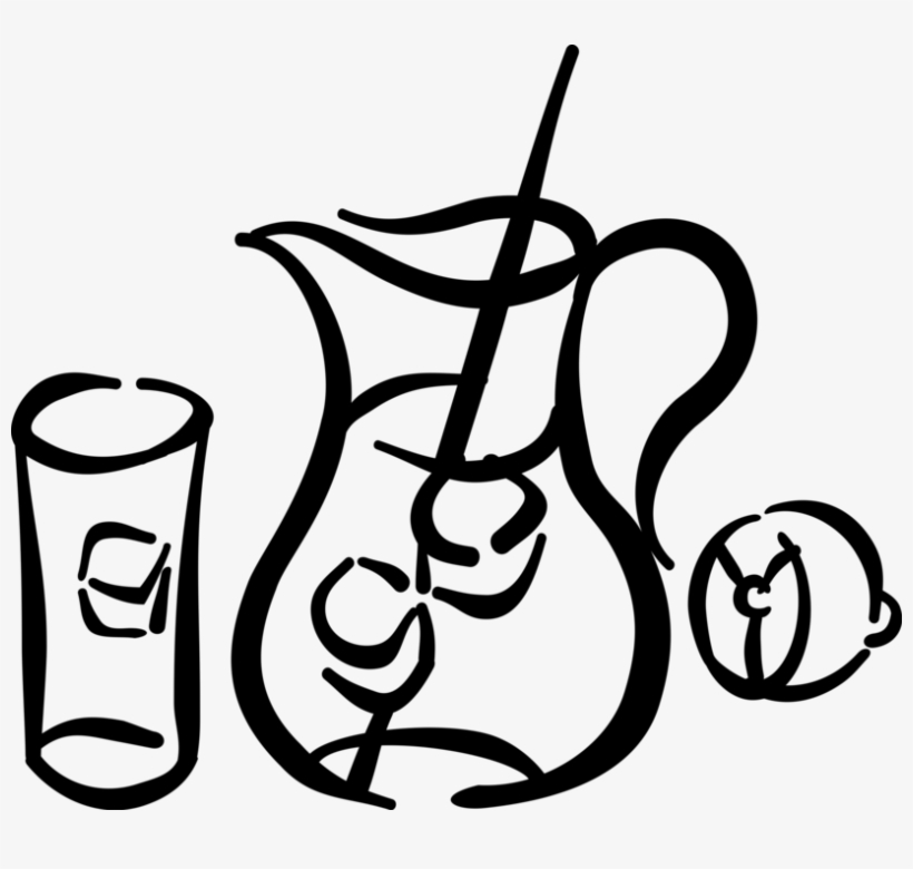 Vector Illustration Of Pitcher Of Lemonade With Glass - Лимонад Вектор, transparent png download