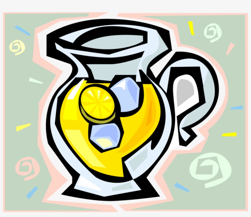 Vector Illustration Of Pitcher Of Lemonade With Lemons - Soft Drink, transparent png download