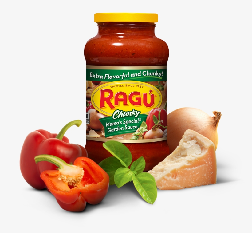 Mama's Special Garden Sauce - Ragu Chunky Sauce, Mama's Special Garden - 24 Oz Jar, transparent png download