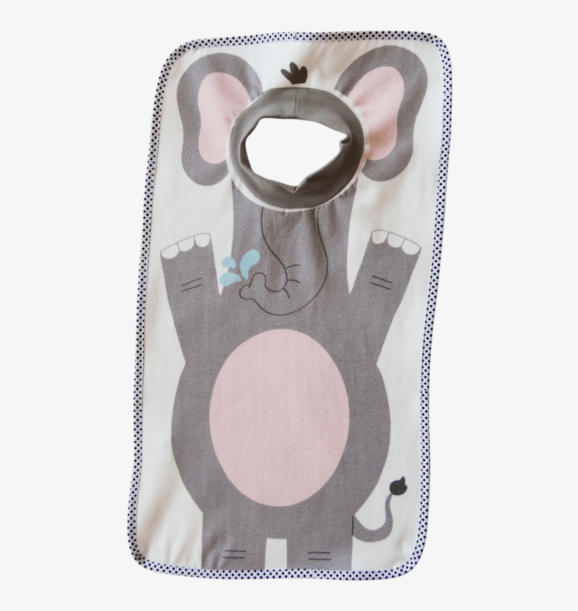 Elephant Bib Grey And Pink - Bib, transparent png download